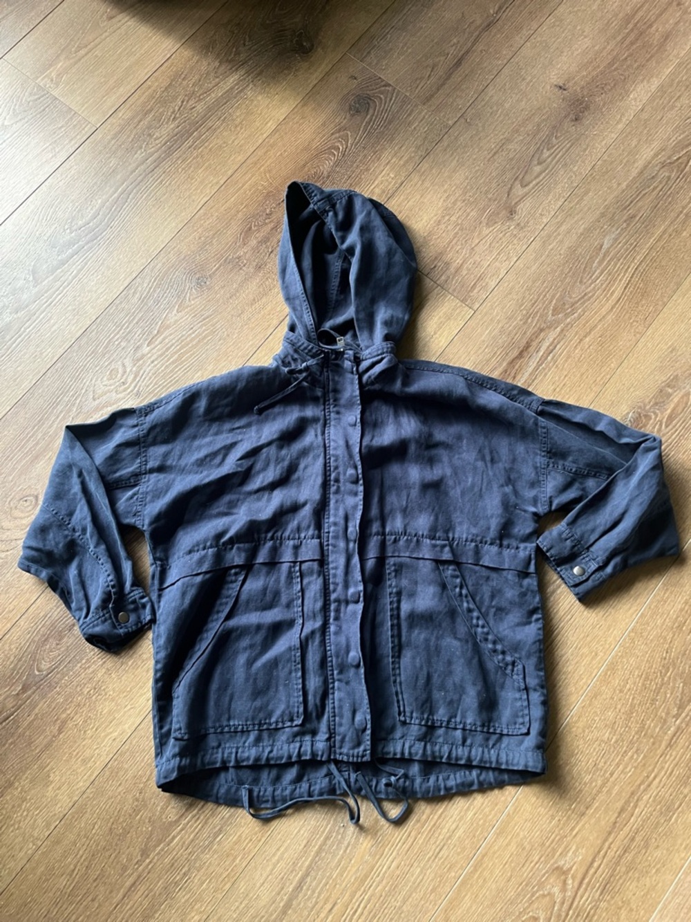 Casual Navy Hooded Jacket